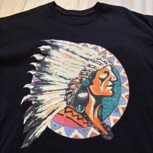 RRL Ralph Lauren Polo Country Sportsman Aztec Indian Chief Head T Shirt